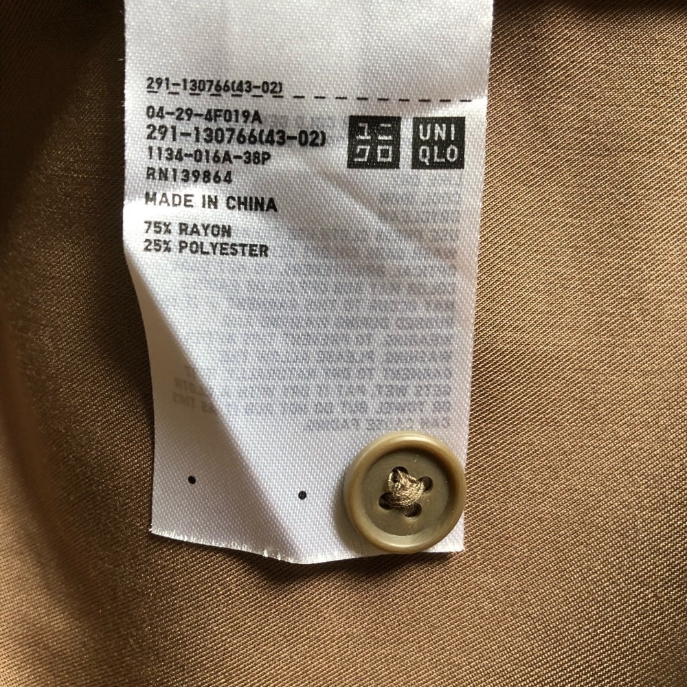 Uniqlo Medium Brown Long Sleeve Button Front Dress Size M - Picture 10 of 10